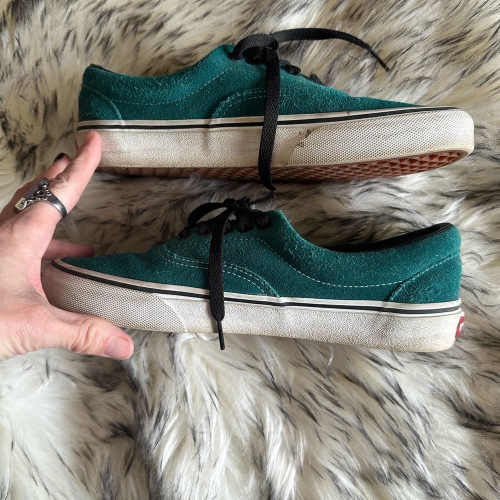 Vans Era Emerald Green Suede Era Sneakers with Black Laces